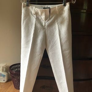 NWT lacy white cropped dress pants